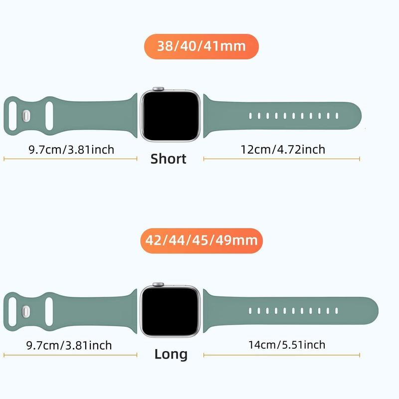 Silicone Watch Band, 6 Counts set Breathable Smart Watch Band, Replacement Watch Band for Apple Watch Series 9 8 7 6 5 4 3 SE Ultra