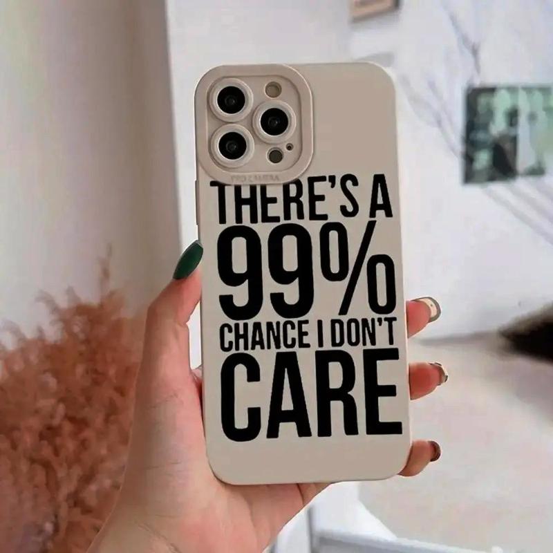 Slogan Graphic Phone Case, Fashion Phone Protective Case, Full Coverage Shockproof Phone Cover Compatible With iPhone 16 15 14 13 12 11 XS XR X 7 Mini Plus Pro Max