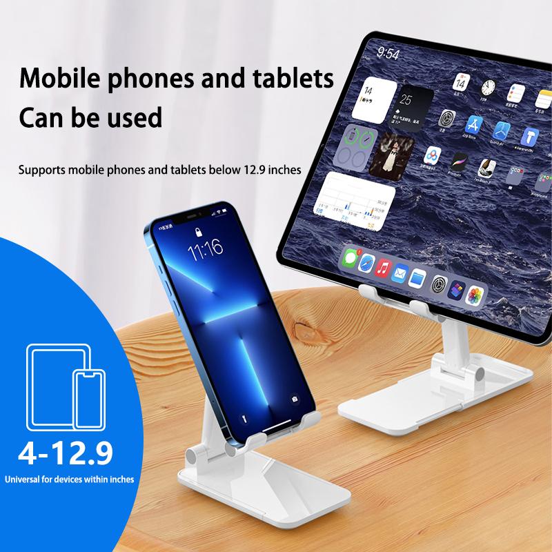 Retractable Universal Phone and Computer Stand, Folding Lazy Tablet Desktop Stand for All Mobile Devices - Alloy Aluminum,