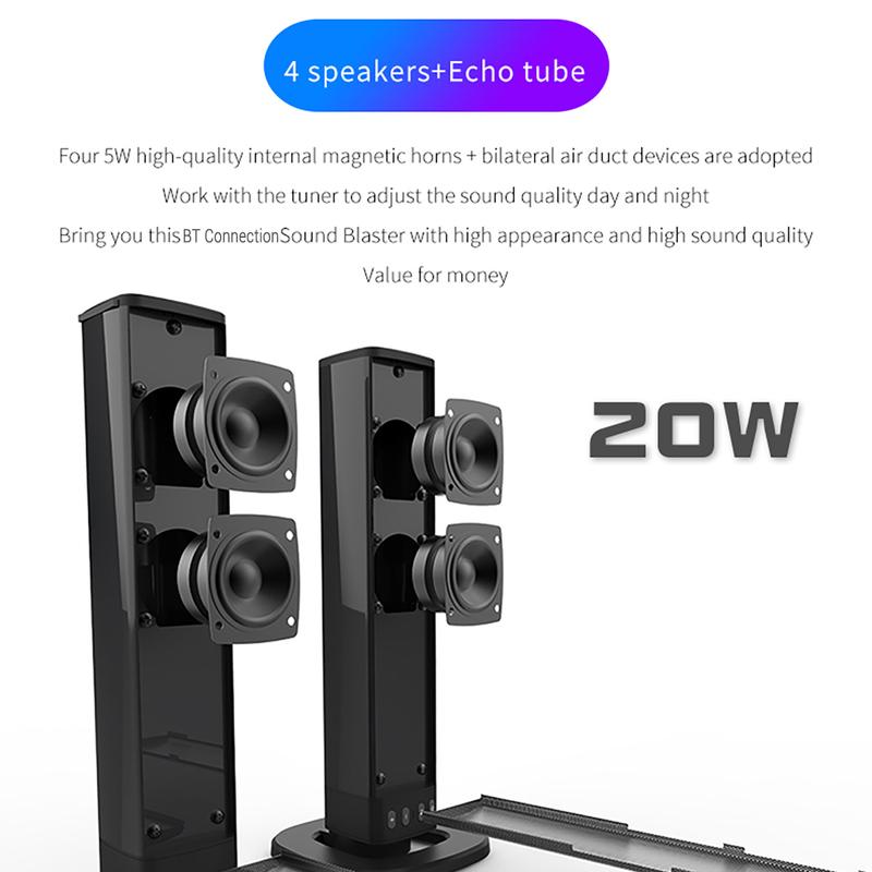 2-in-1 Separable Sound Bars for TV Buit-in 4 Subwoofers Speaker Bluetooth 5.0 Wireless TV Speaker Home Theater Audio Sound Bars