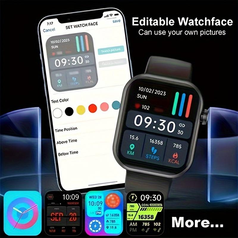 2024 New 2.01-Inch Touch Screen Dual-Band Smart Watch, Unisex, Support Call Function, Step Counting and Calorie Tracking, Call SMS Reminder, Multi-Function Fitness Smart Sport Bracelet, Support iPhone and Android Wireless Connection