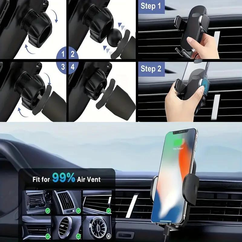 Car Phone Holder, 360 Degree Adjustable Car Phone Holder, Universal Car Phone Mount for iPhone & Android Smartphone