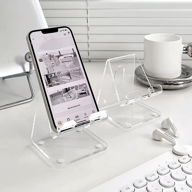 Clear Phone Holder, Transparent Phone Stand, Desktop Phone Holder for Most Smartphones, Phone Accessories for Home & Office