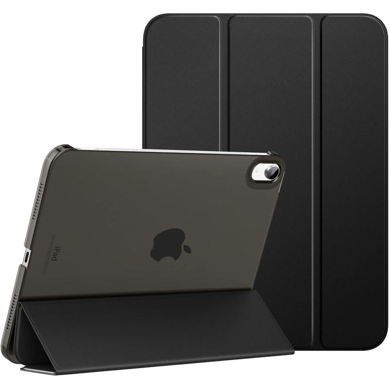 iPad 10th Generation Case 2022, Slim Stand Hard PC Translucent Back Shell Smart Cover Case for iPad 10th Gen 10.9 inch 2022, Support Touch ID, Auto Wake Sleep,Black