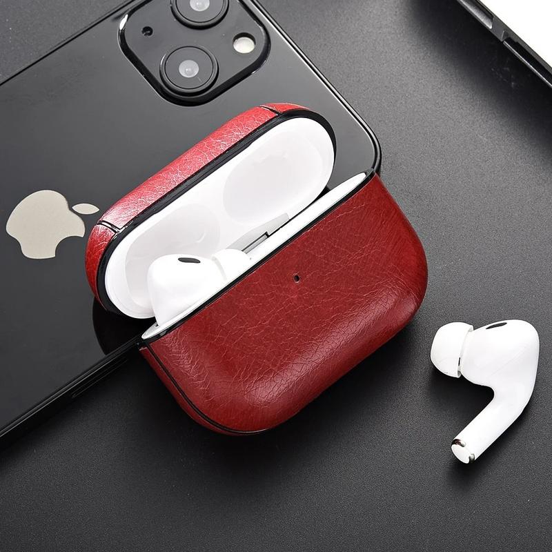 Leather Hard Plastic Cover for AirPods 4 Pro 2 Case - Pro 2nd Funda for AirPod 3 Pro Case Headphone Coque Protection Headset