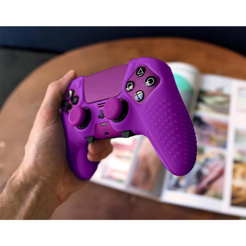 Eclipse PS5 EDGE Controller  Combo Set | Dock Compatible, Protector Decals, Anti-Slip Soft Gel  Cover, Faceplate Shell & Thumb Grips for  5 DualSense EDGE (Purple)