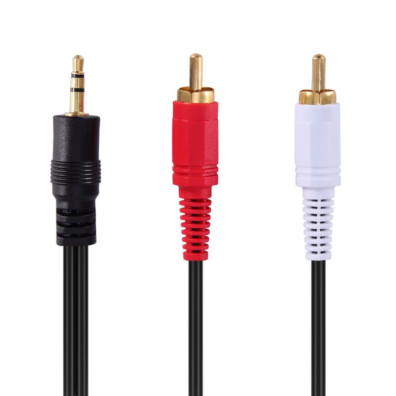 AUX Auxiliary 3.5mm Audio Male to 2 RCA Y Male Stereo Cable Cord Wire Plug 3.5 mm RCA Male  Cd Connector