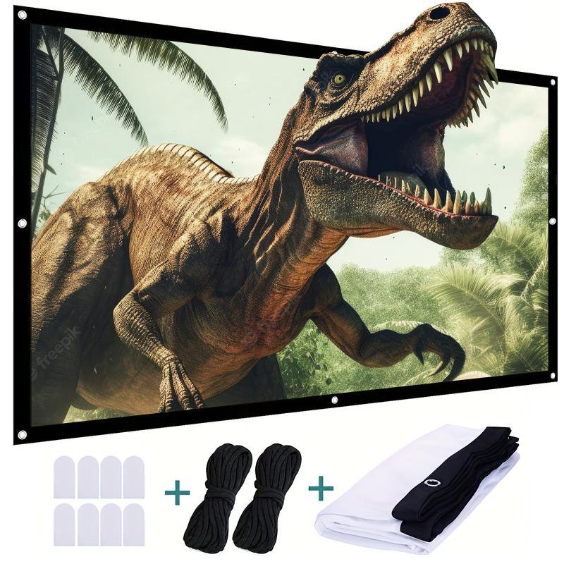 120 Inch Foldable Portable Projector Screen, 4K Movie Projector Screen with Accessories, Portable HD Display Home Theater Projector Screen for Home