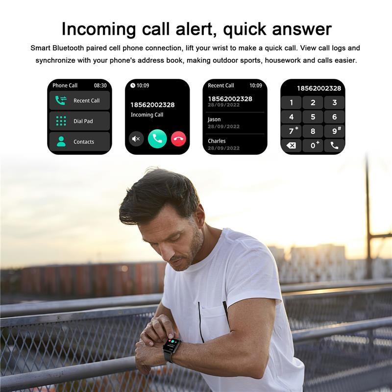 2024 Smart Watch For Men Women, Waterproof Bluetooth Compatible with iPhone & Android Wearable Lcd