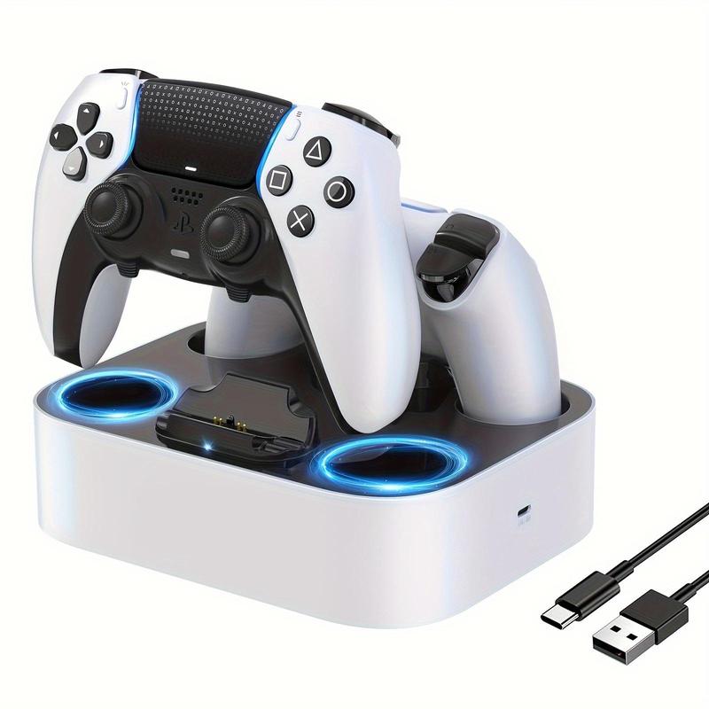 PS5 Gaming Controller Charging Station, Summer PC Gaming Controller Charger with Safety Chip Protection, Spring Games Controller Charging Base for PS5 Controllers and Edge Controllers, Gaming Accessories, Gamer Accessories, Portable Console Accessories