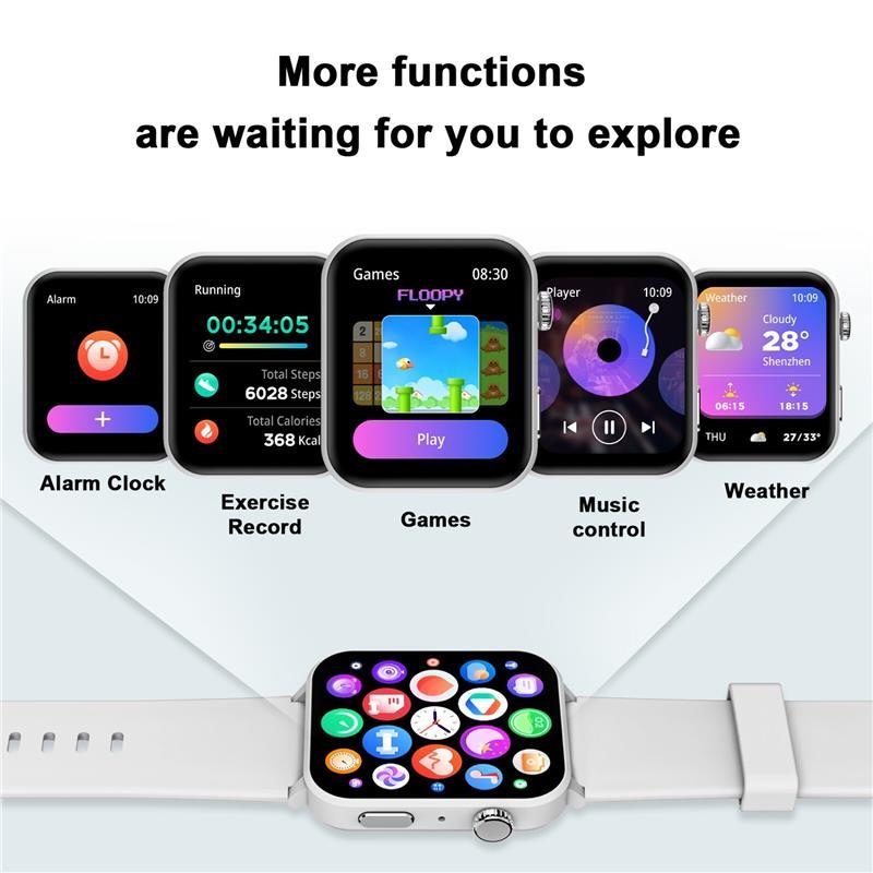 2024 Smart Watch For Men Women, Waterproof Bluetooth Compatible with iPhone & Android Wearable Lcd