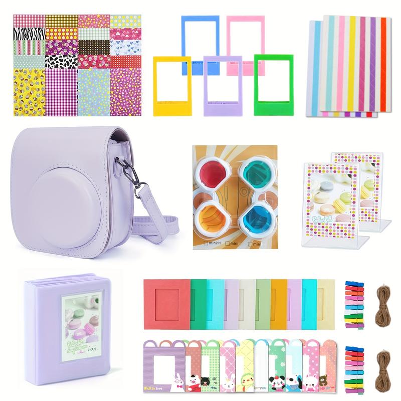 Leebotree Instant Mini 12 Camera Accessories Compatible with Fujifilm Instax Mini 12 Camera Include Case Album Wall Hang Frames Film Frames Border Stickers Corner Stickers