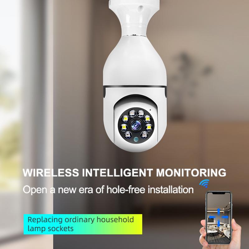 Light Bulb Security Camera 5G&2.4GHz WiFi 3MP Security Cameras Wireless Outdoor Motion Detection and Alarm,Two-Way Talk,Color Night Vision,Human Detection, Compatible  Micro SD,Time-limited offer，back to school goods