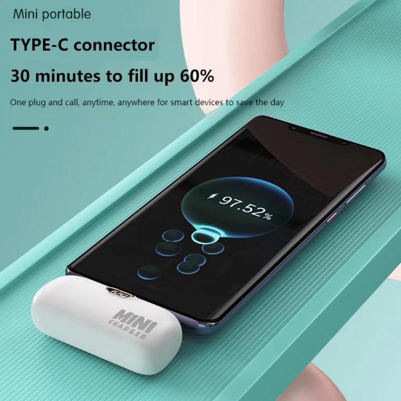 5000mAh Mini Capsule Power Bank, 1 Count Portable Pocket Power Bank, Emergency Mobile Power Bank, Lightweight Power Bank with Digital Display