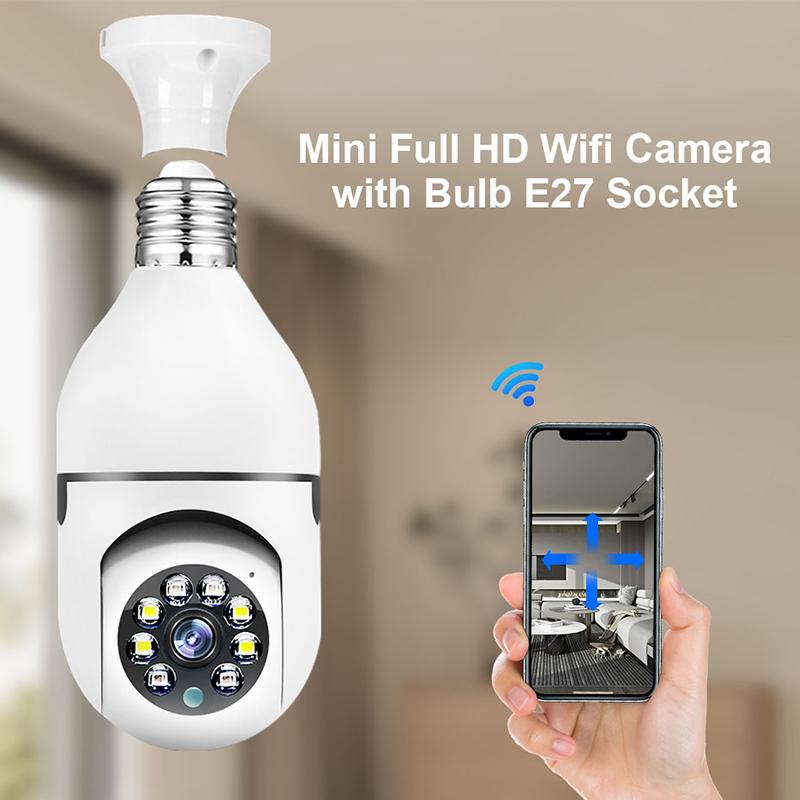 Light Bulb Security Camera 5G&2.4GHz WiFi 3MP Security Cameras Wireless Outdoor Motion Detection and Alarm,Two-Way Talk,Color Night Vision,Human Detection, Compatible  Micro SD,Time-limited offer，back to school goods