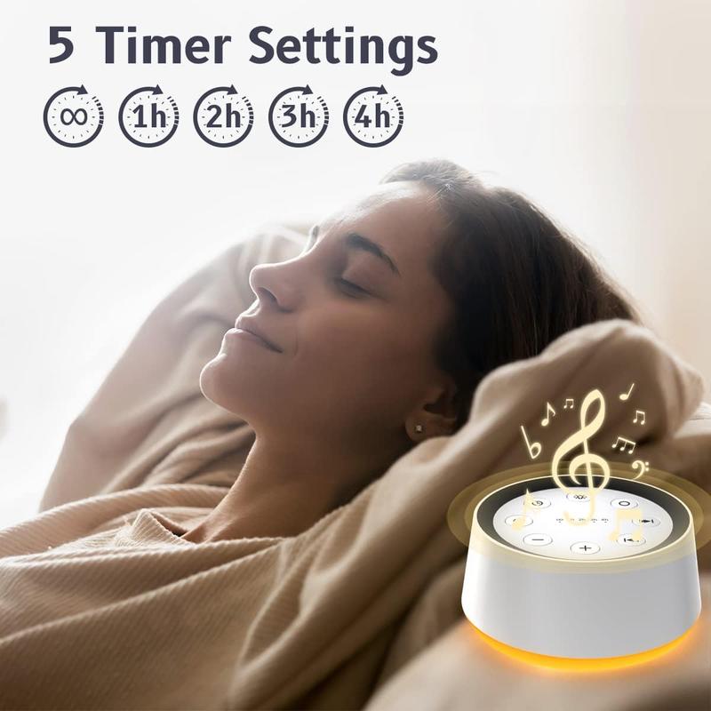 Brown Noise Sound Machine with 30 Soothing Sounds 12 Colors Night Light White Noise Machine for Adults   Sleep Machines Memory Function 36 Volume Levels 5 Timers for Home Office Travel