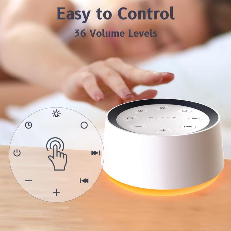 Brown Noise Sound Machine with 30 Soothing Sounds 12 Colors Night Light White Noise Machine for Adults   Sleep Machines Memory Function 36 Volume Levels 5 Timers for Home Office Travel