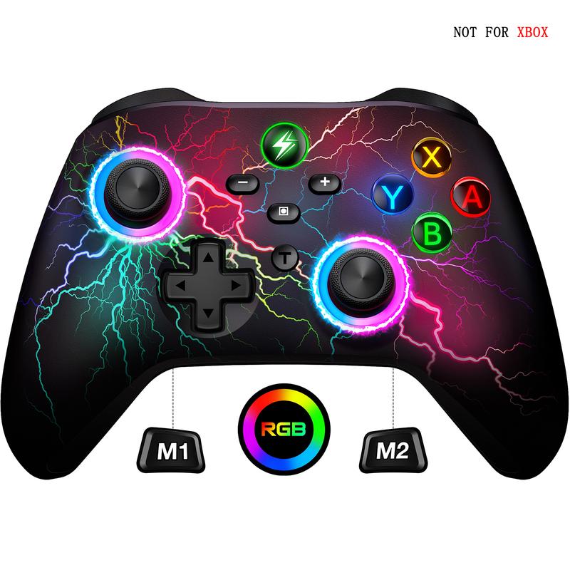 Wireless Switch Controller for Switch Controller Lite OLED(Not for Xbox),LED Wired Windows PC Gmaepad-Wireless iOS Android Remote with Cool RGB Light Programmable