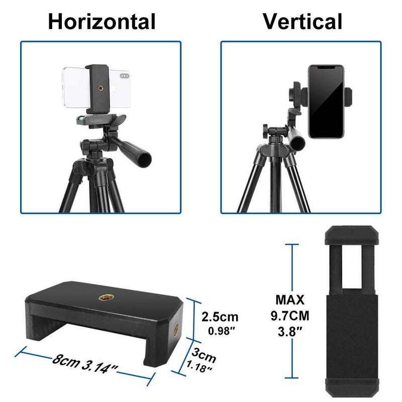 Portable Camera Tripod with Remote Control & Carry Bag, Multifunctional Phone Holder Tripod, Professional Aluminum Alloy Camera Tripod for DSLR SLR Camera