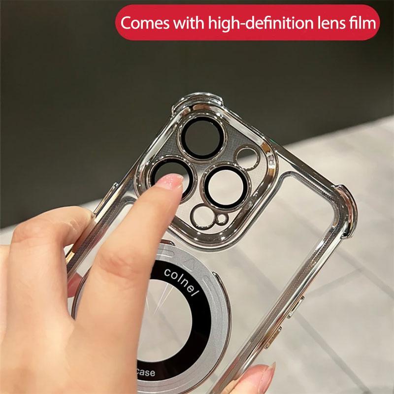 Clear Phone Case with Ring Stand, Shockproof Phone Protective Cover, Phone Accessory Compatible with iPhone 11 12 13 14 15 16 Pro Max