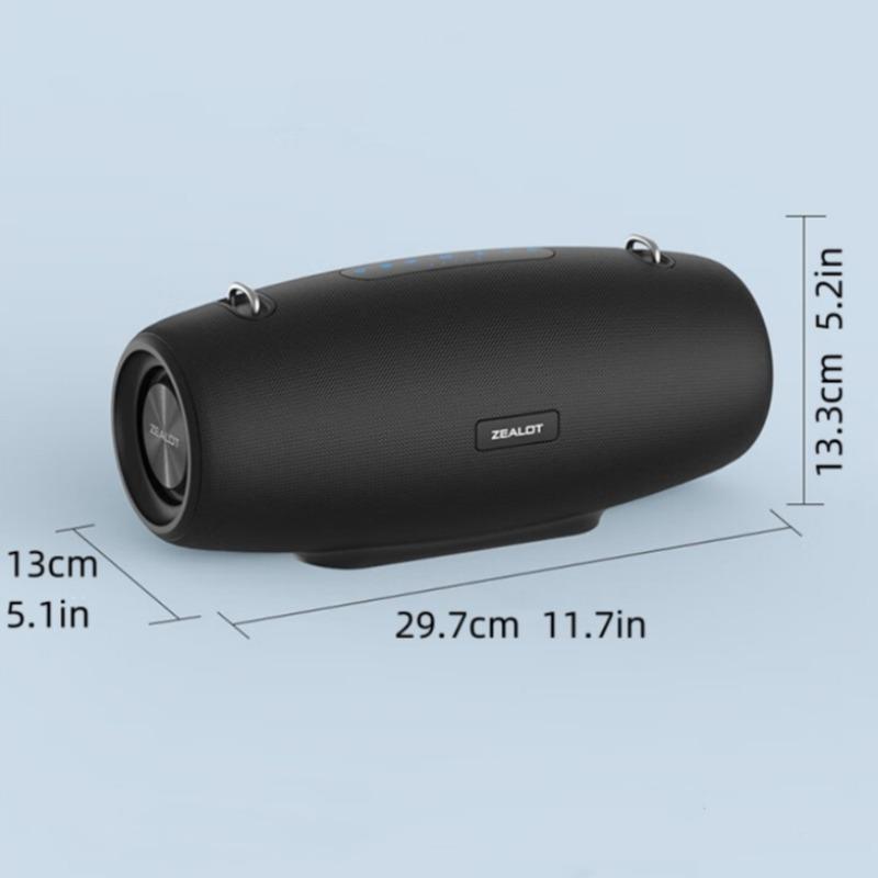 ZEALOT S67 Portable Wireless Speaker, 60W Rechargeable Speaker with Subwoofer, Long Standby Waterproof Speaker for Outdoor, Indoor, Camping, Party