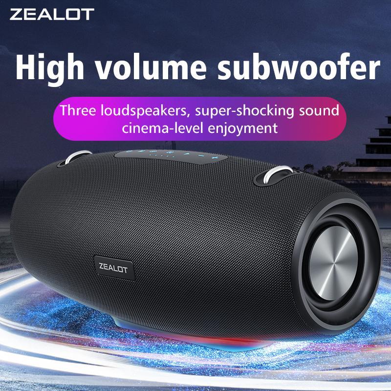 ZEALOT S67 Portable Wireless Speaker, 60W Rechargeable Speaker with Subwoofer, Long Standby Waterproof Speaker for Outdoor, Indoor, Camping, Party