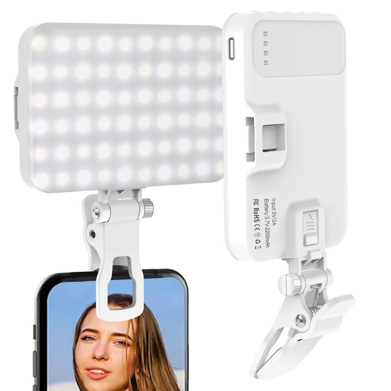 Selfie Light with Tripod & Phone Clip, Rechargeable LED Fill Light Set, Professional Camera Accessories for Selfies, Makeup, Vlog, Douk & More