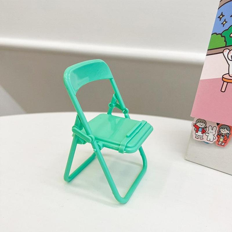 Creative Chair Shaped Mobile Phone Holder, Desktop Portable Mini Chair Phone Rack, Solid Color Foldable Phone Stand For Home Office Use