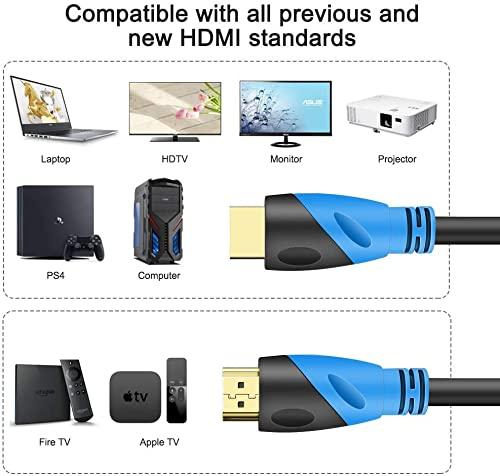 4K HDMI Cable 6FT, 10FT, 15FT, 20FT, 25FT, 30FT, 35FT, 50FT, 100FT Lengths for Selection, 4K 120hz,eARC,HDCP 2.2&2.3, Compatible for HDTV PS5 Xbox