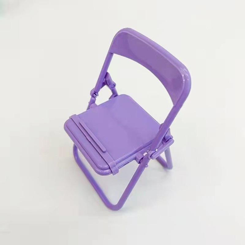 Creative Chair Shaped Mobile Phone Holder, Desktop Portable Mini Chair Phone Rack, Solid Color Foldable Phone Stand For Home Office Use