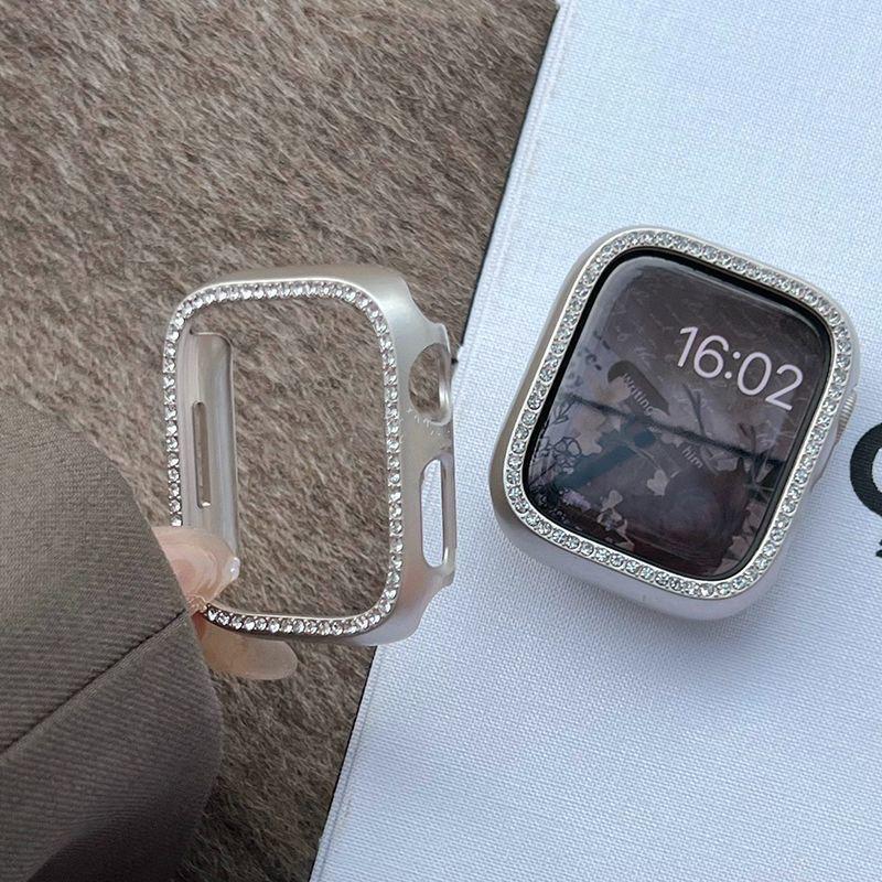 Rhinestone Decor Watch Case, 1 Count Anti-fall Protective Case, Smart Watch Protector Cover Compatible with Apple Watch 40 41 44 45 49mm