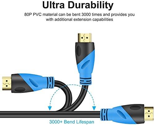 4K HDMI Cable 6FT, 10FT, 15FT, 20FT, 25FT, 30FT, 35FT, 50FT, 100FT Lengths for Selection, 4K 120hz,eARC,HDCP 2.2&2.3, Compatible for HDTV PS5 Xbox