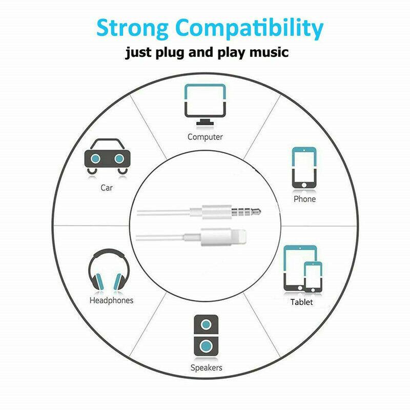 Aux Cord Cable for iPhone, Apple MFi Certified Lightning to 3.5mm Aux Cable for Car Compatible for iPhone 14 13 12 11 Pro Max XS XR X 8 7 6 iPad iPod to Car Home Stereo Speaker Headphone Accessories Connector Plug