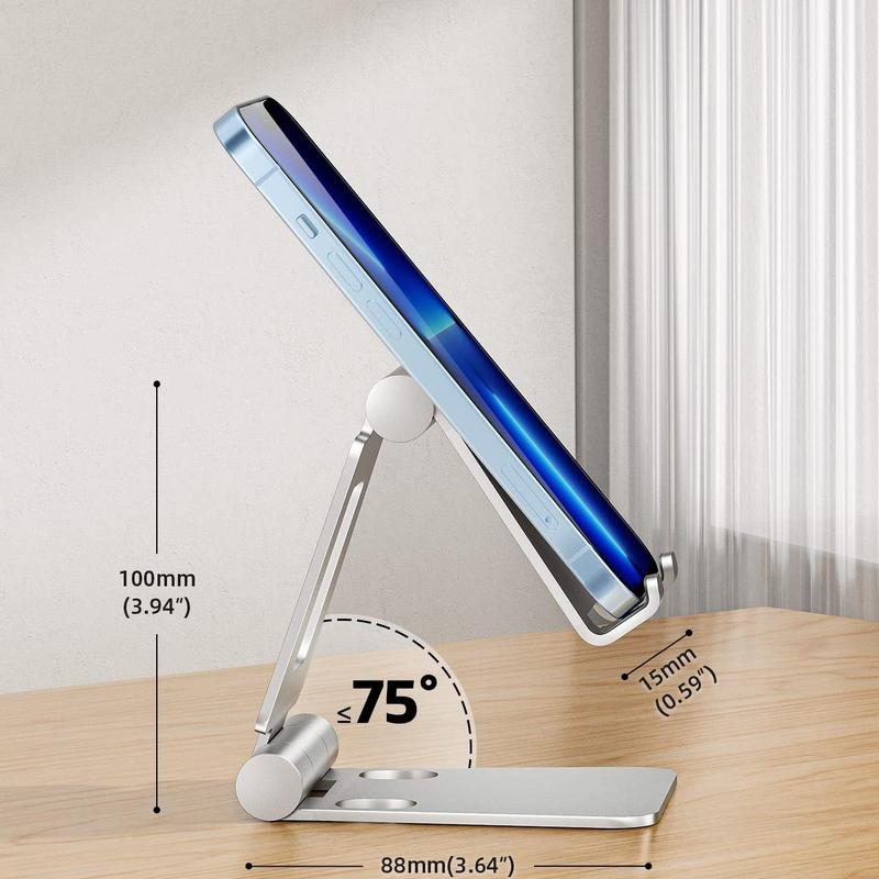 Adjustable Desktop Phone Holder, Foldable Cell Phone Stand, Stable Mobile Phone Rack for iPhone Cellphone Tablet, Desk Phone Mount as a Bavin Phone Holder, Summer Gift