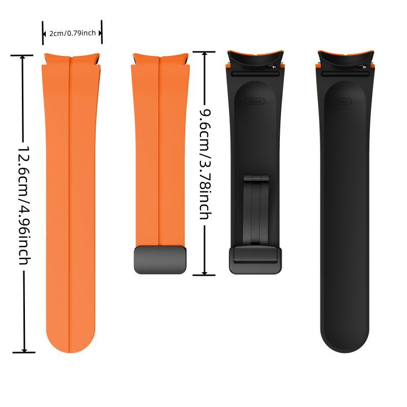 Magnetic Buckle Watch Band (Band Only), Silicone Replacement Watch Band for Samsung Galaxy Watch 6 5 4 Series, Fashion Watch Band for Women & Men