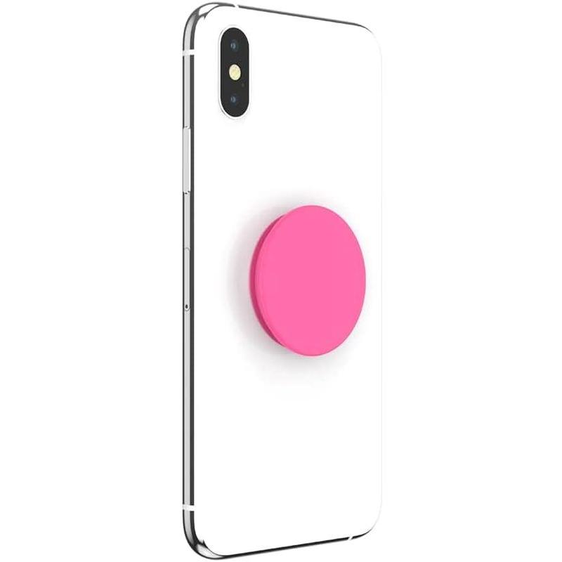 Phone Grip with Expanding Kickstand, Solid PopGrip - Neon Pink