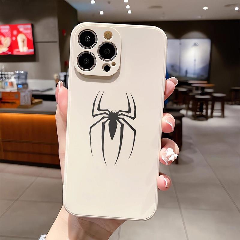 Spider Pattern Phone Case, 1 Count Decorative Phone Protector Cover, Phone Accessories Compatible with iPhone 15 14 13 12 11 Series