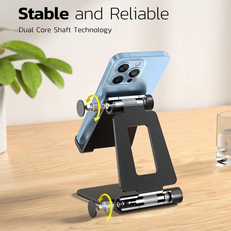 Adjustable Desktop Phone Holder, Foldable Cell Phone Stand, Stable Mobile Phone Rack for iPhone Cellphone Tablet, Desk Phone Mount as a Bavin Phone Holder, Summer Gift