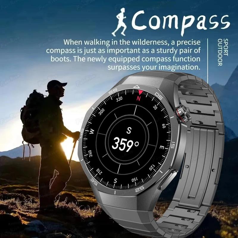 For Huawei GT5 Pro GPS Compass NFC Smart Watch Outdoor Sports Man AMOLED BT Call IP68 Watch 5 Upgraded Smartwatch Men 1GB Memory