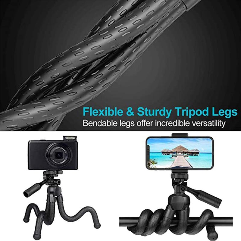 [Free! ship] Camera Stand Octopus Mini Tripod Portable Flexible Digital Desktop Phone Selfie Stick Mounting Tripod Holder with Hidden Phone Holder for iPhone, Selfie Accessories with Wireless Remote Cellphone Smartphone