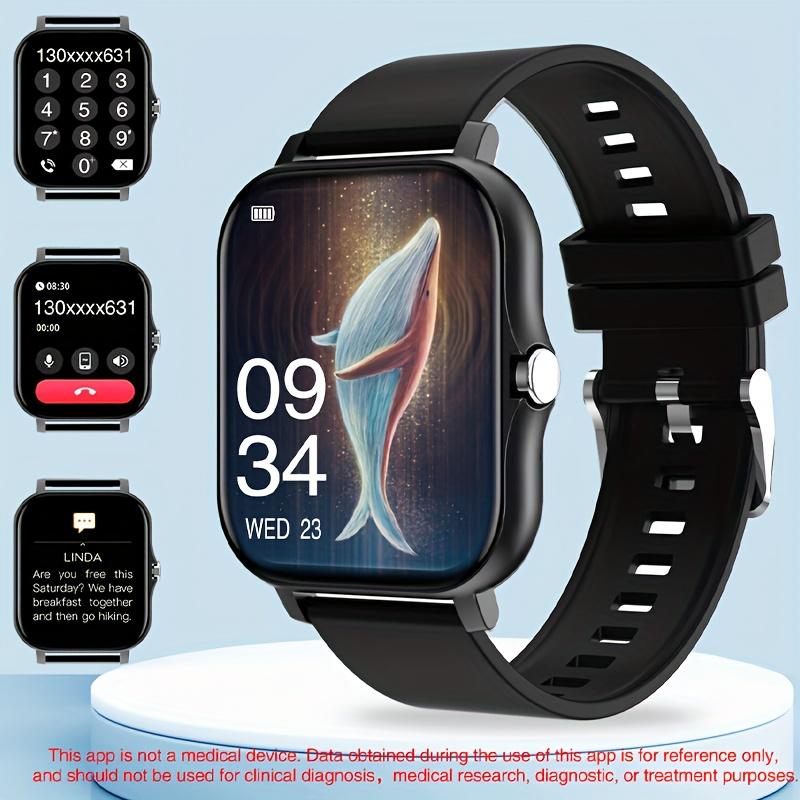 Smart Watch, Wireless Call Answer and Multiple Sport Mode, Remind of Long-Time Sitting Weather Forecast Message Notification, Frameless Slim Design, Suitable for Android and iPhone, Great Gift for Both Men and Women