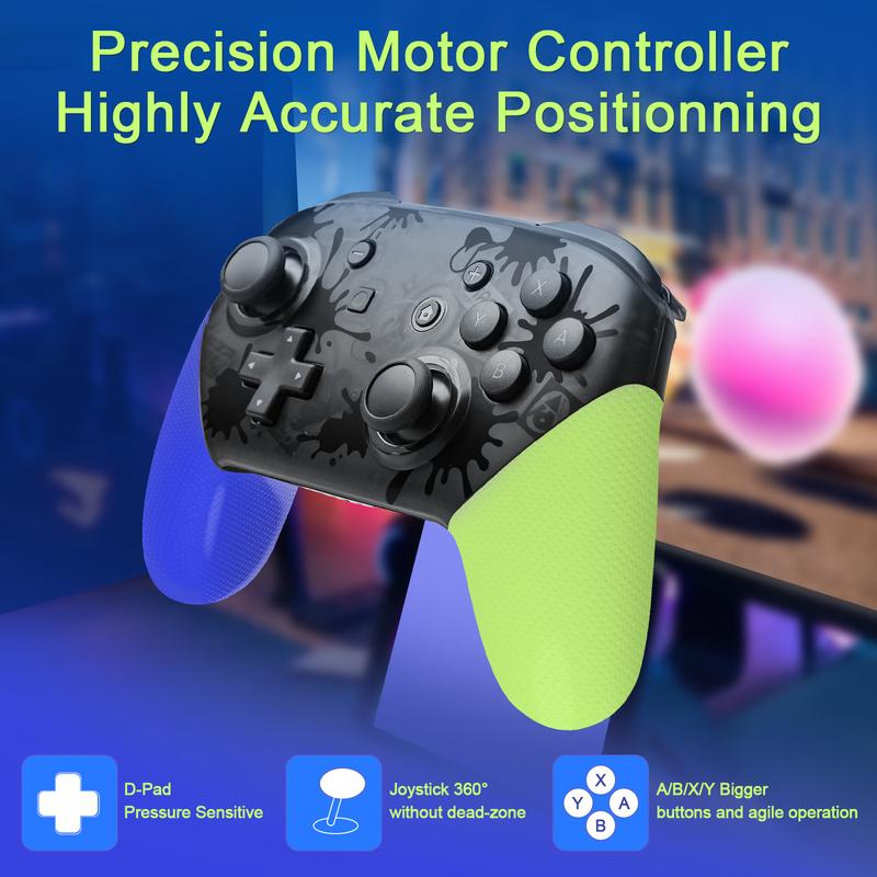 NFC Switch Pro Controller Compatible with Nintendo Switch OLED LITE Controller Supports NFC&Wake Up Function,Cool Gaming Accessories for Switch OLED LITE Console,Charger Dock,LR Switch Controller,Carry Case and so on.