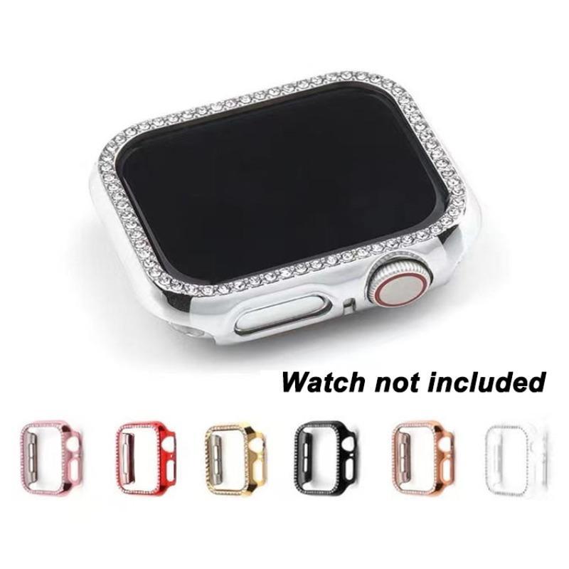 Rhinestone Decor Watch Case, 1 Count Anti-fall Protective Case, Smart Watch Protector Cover Compatible with Apple Watch 40 41 44 45 49mm