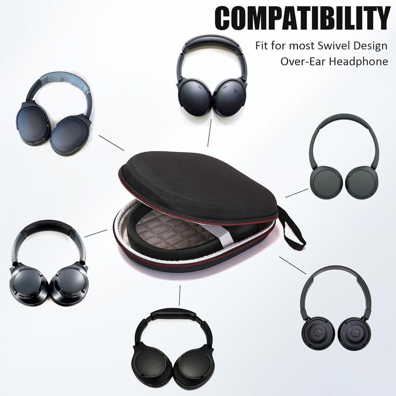 2024 New Hard Shell Shockproof Headphone Case for Over On Ear Headphones, Replacement Headset Case Compatible with Tune 520BT 510BT 720BT 660NC ,CH720N Soundcore Q20 Q30 Q35 Q45 etc.