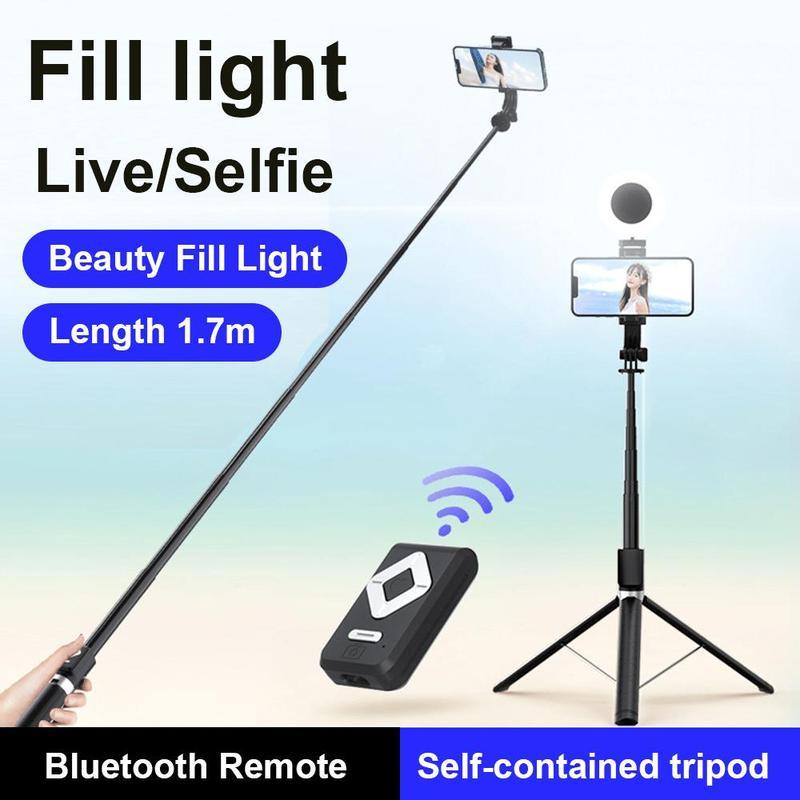 New 6 in 1 Selfie Stick With Fill Light, 67