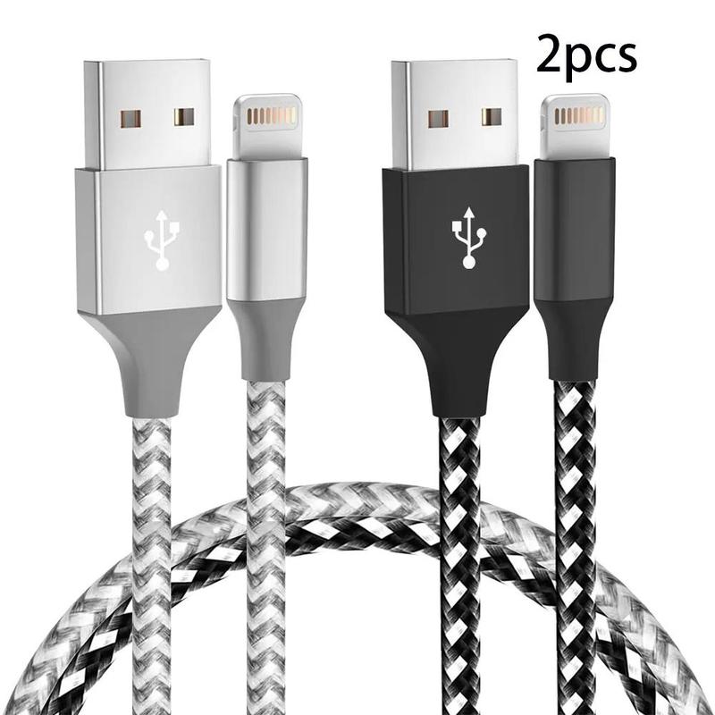 10FT [ Apple MFi Certified] Premium Nylon Braided USB A for Lightning Cable, 2 Counts High-Speed Data Sync Cable Charging Compatible for iPhone 14 13 12 11 Pro Max XR XS X 8 7 6 Plus SE