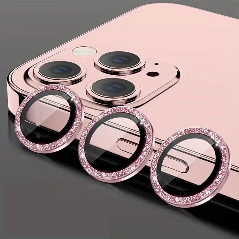 Flash Diamond Lens Protector, Glitter Camera Lens Protective Film, Full Coverage Lens Protector for iPhone 15, 14, 13, 12, 11 Series