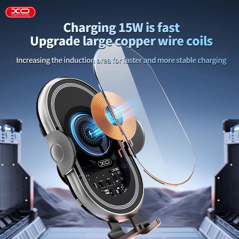 Wireless Car Charger, 15W Fast Wireless Charging Auto Clamping Car Charger Phone Holder fit for iPhone 16 15 14 13 12 Series, Samsung Galaxy series, etc Smartphone Cellphone Electronic