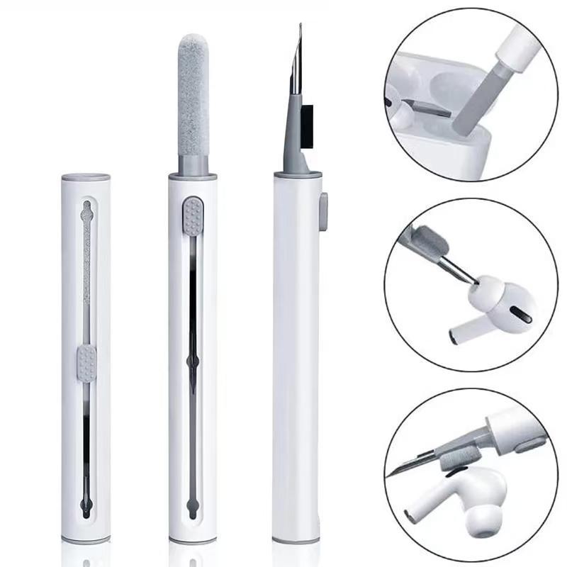 3 In 1 Wireless Earphone Cleaning Pen, 1 Count Portable Multifunctional Cleaning Brush, Cleaning Tool For AirPods Pro Apple Android Camera Table