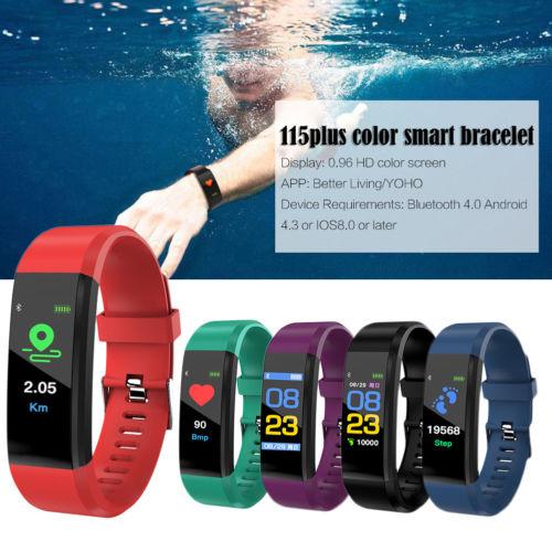 Unisex Smart Bracelet Wristband Watch Blood Pressure Oxygen Heart Rate Fitness Tracker